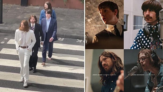 Images virales: les acteurs des biopics Beatles rejouent la pochette "Abbey Road"